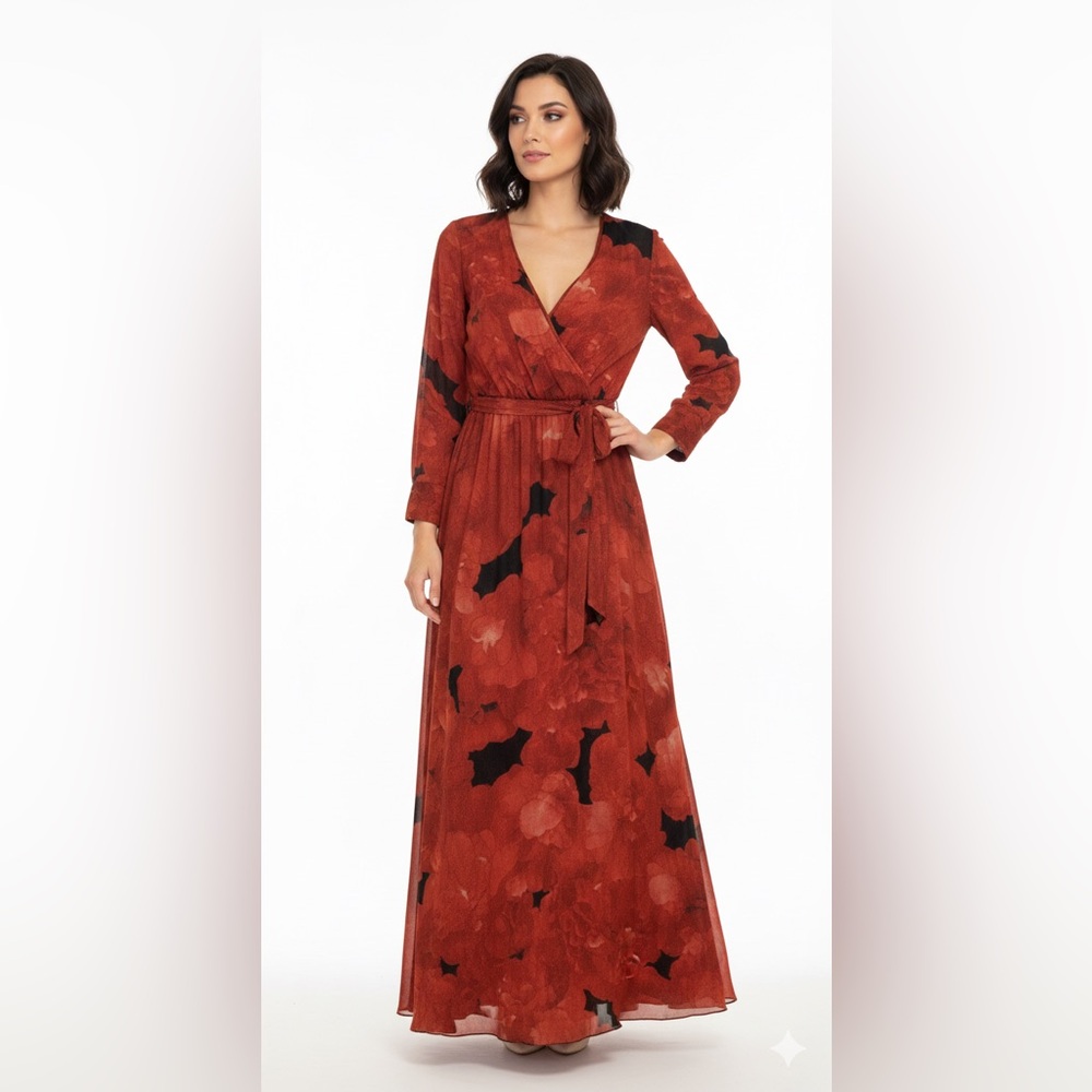 Chic Long Sleeve Red and Black Dress